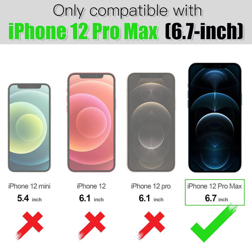 TOOVREN for iPhone 12 Pro Max for Women and Girls with Card Holder Kickstand Adjustable Lanyard Neck Strap, Phone Protective Back Cover for iPhone...